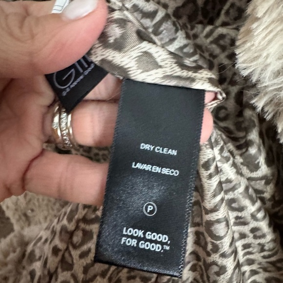 Kenneth Cole Faux Fur Tan Soft Leopard Lined Coat Womens Size 1X - Picture 8 of 11